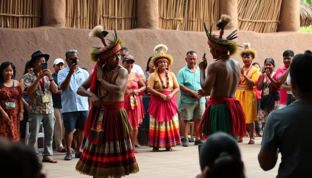 Pertunjukan tarian tradisional Papua Barat untuk wisatawan yang telah disederhanakan dari versi aslinya